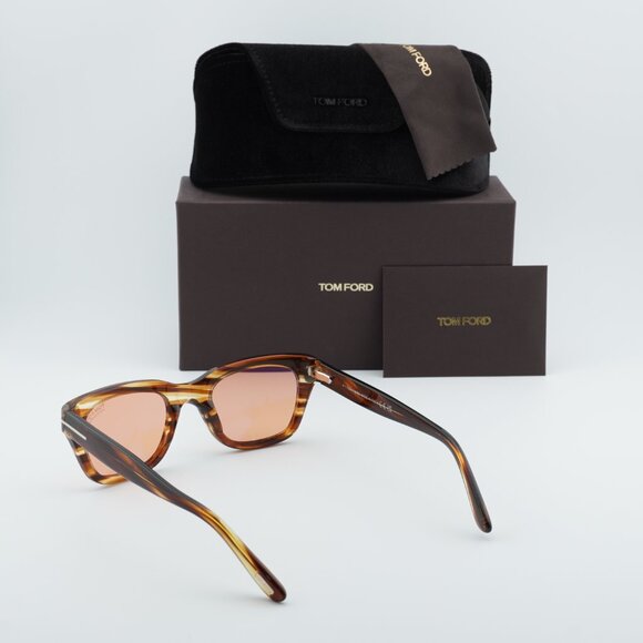 Tom Ford Snowdon FT0237 53E Sunglasses Havana Square Frame, Brown Lenses - Picture 10 of 10